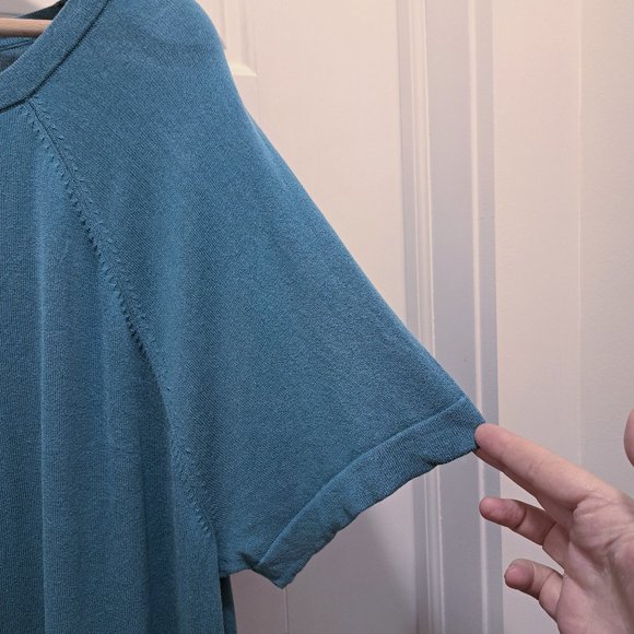 Eileen Fisher Bateau Neck Tunic 'River' Blue Tencel Stretch Size 2X - Picture 5 of 8